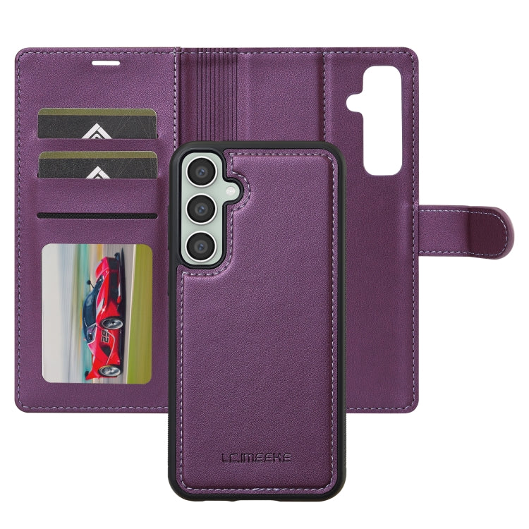 For Samsung Galaxy A55 5G LC.IMEEKE L2 Series Detachable Magsafe PU Phone Case with Lanyard(Purple) - Galaxy Phone Cases by LC.IMEEKE | Online Shopping UK | buy2fix