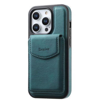 For iPhone 15 Denior D19 Skin Feel MagSafe Detachable Card Slot Phone Case(Blue) - iPhone 15 Cases by Denior | Online Shopping UK | buy2fix