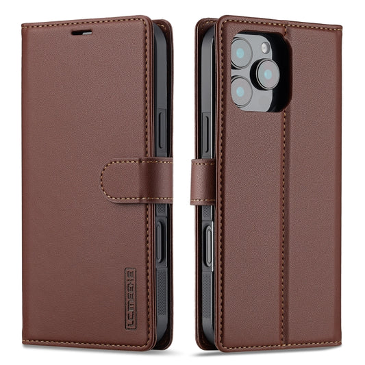 For iPhone 16 Pro LC.IMEEKE L2 Series Detachable Magsafe PU Phone Case with Lanyard(Brown) - iPhone 16 Pro Cases by LC.IMEEKE | Online Shopping UK | buy2fix