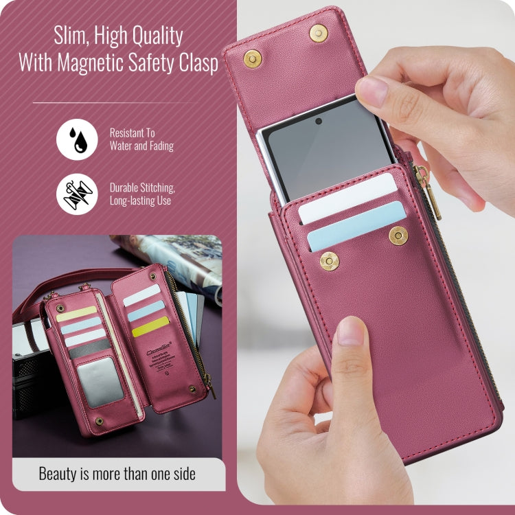 For Samsung Z Fold Series CaseMe Me50 Mini Lanyard Universal Bag(Wine Red) - Galaxy Z Fold6 5G Cases by CaseMe | Online Shopping UK | buy2fix