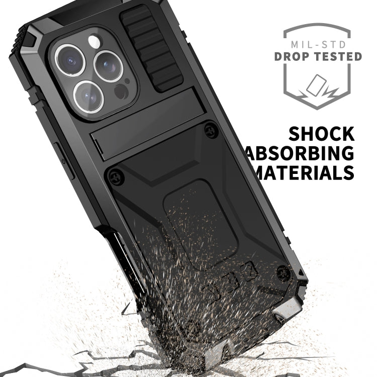 For iPhone 16 Pro R-JUST Life Waterproof Dustproof Shockproof Phone Case(Black) - iPhone 16 Pro Cases by R-JUST | Online Shopping UK | buy2fix