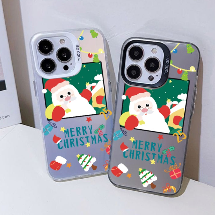 For iPhone 16 Christmas Series PC Full Coverage Pattern Phone Case(CK048 Black) - iPhone 16 Cases by buy2fix | Online Shopping UK | buy2fix