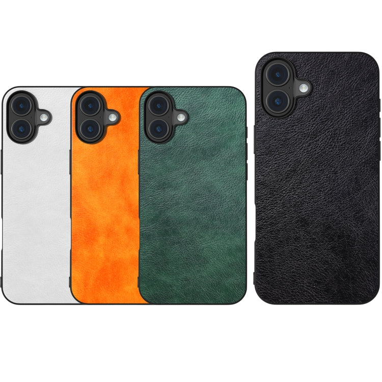 For iPhone 16 Dual Color Lichi Texture PU Phone Case(Green) - iPhone 16 Cases by buy2fix | Online Shopping UK | buy2fix