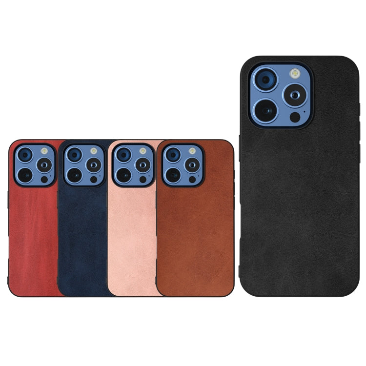 For iPhone 16 Pro Black Frame Two-color Calf Texture PU Phone Case(Black) - iPhone 16 Pro Cases by buy2fix | Online Shopping UK | buy2fix