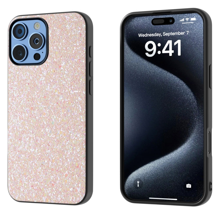 For iPhone 16 Pro Max Black Frame Colorful Glitter Phone Case(Pink) - iPhone 16 Pro Max Cases by buy2fix | Online Shopping UK | buy2fix