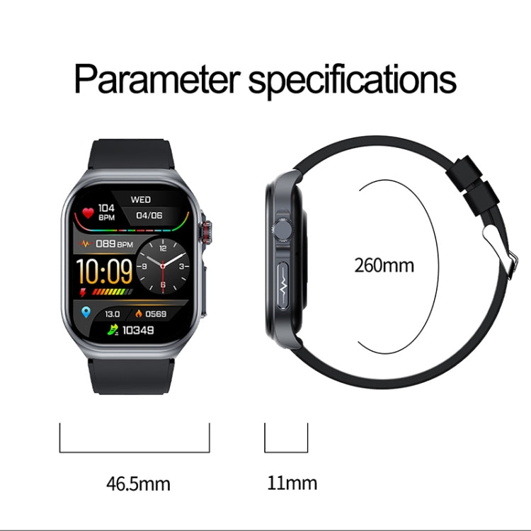 ET585 2.04 inch Nylon Strap IP68 Waterproof Smart Watch, Support ECG / Blood Composition Measurement(Black) - Smart Watches by buy2fix | Online Shopping UK | buy2fix