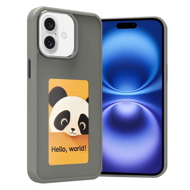 For iPhone 16 Plus Four-Color E-ink Screen NFC DIY Phone Case(Grey) - iPhone 16 Plus Cases by buy2fix | Online Shopping UK | buy2fix