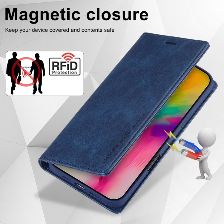 For iPhone 16 Pro Max LC.IMEEKE RFID Anti-theft Leather Phone Case(Blue) - iPhone 16 Pro Max Cases by LC.IMEEKE | Online Shopping UK | buy2fix