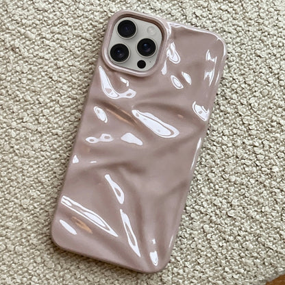 For iPhone 16 Plus Water Ripple Electroplating Paint TPU Phone Case(Pink Brown) - iPhone 16 Plus Cases by buy2fix | Online Shopping UK | buy2fix