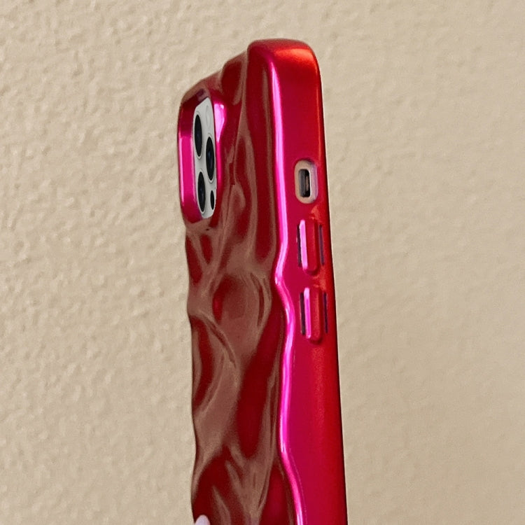 For iPhone 16 Plus Water Ripple Electroplating Paint TPU Phone Case(Rose Red) - iPhone 16 Plus Cases by buy2fix | Online Shopping UK | buy2fix