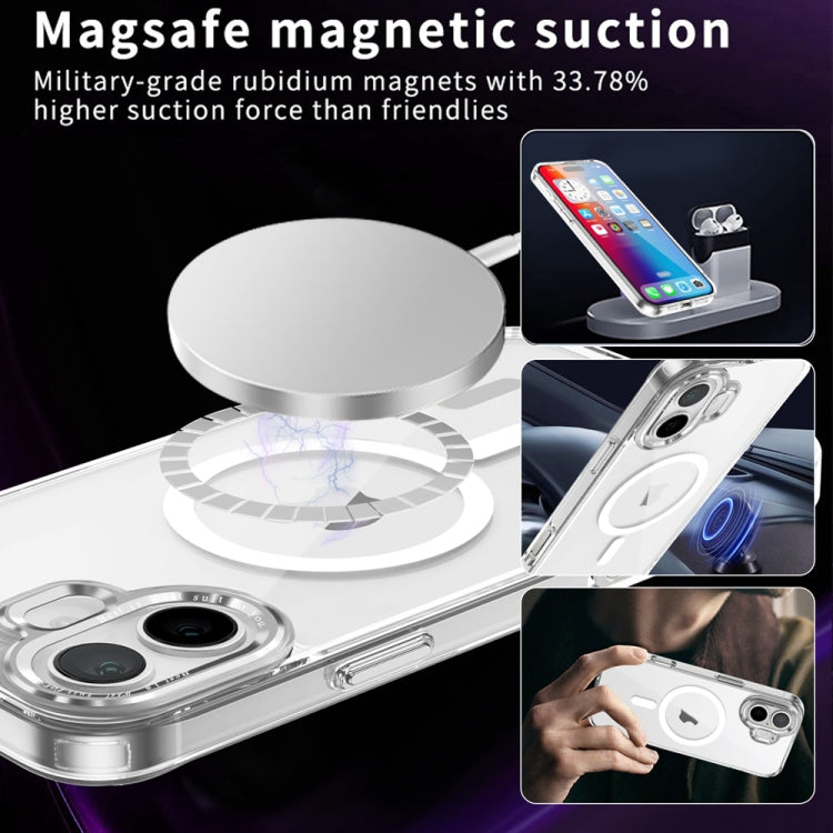 For iPhone 16 Ice Color Magnetic Series Magsafe Magnetic PC Hybrid TPU Phone Case(Transparent) - iPhone 16 Cases by buy2fix | Online Shopping UK | buy2fix