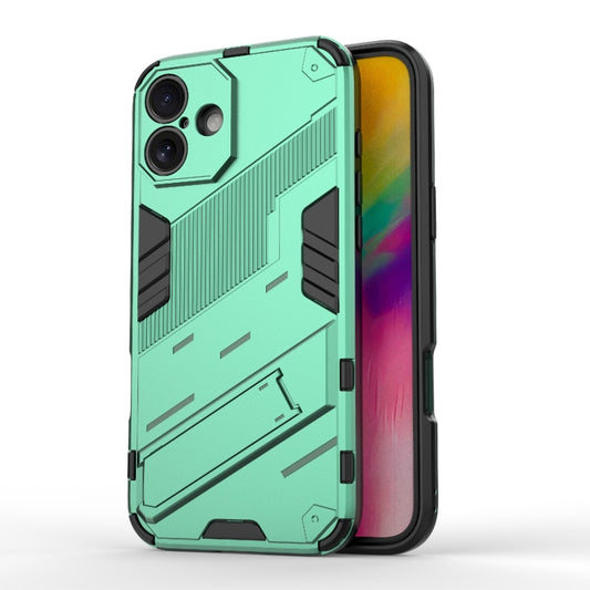 For iPhone 16 Punk Armor 2 in 1 PC + TPU Phone Case with Holder(Green) - iPhone 16 Cases by buy2fix | Online Shopping UK | buy2fix