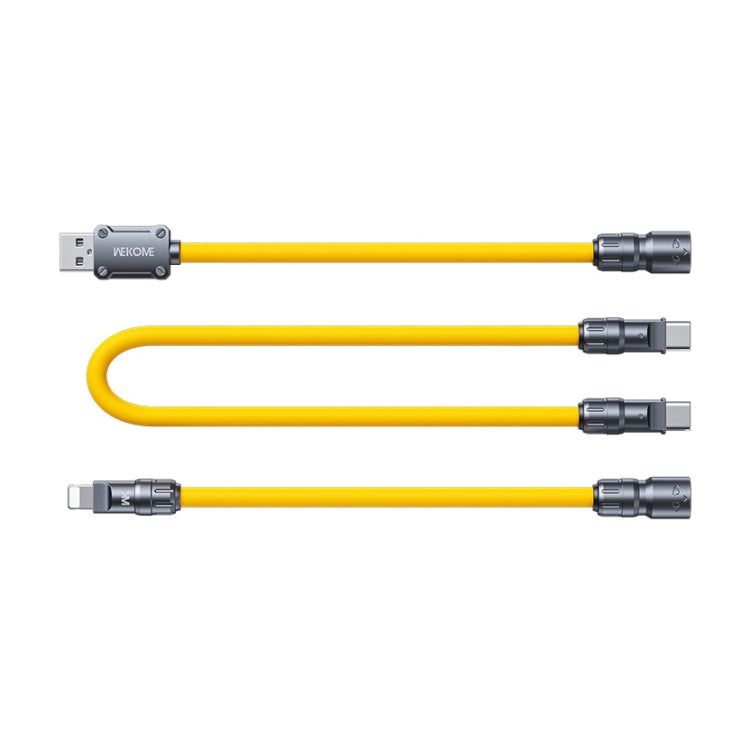 WK WDC-20 Mecha Series Silicone 1.4m 65W 4-in-1 Fast Charging Data Cable(Yellow) - Multifunction Cable by WK | Online Shopping UK | buy2fix