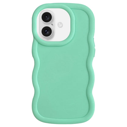 For iPhone 16 Plus Big Wave Puff Shape TPU Phone Case(Green) - iPhone 16 Plus Cases by buy2fix | Online Shopping UK | buy2fix