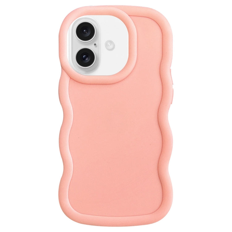 For iPhone 16 Big Wave Puff Shape TPU Phone Case(Pink) - iPhone 16 Cases by buy2fix | Online Shopping UK | buy2fix