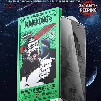 For iPhone 16 Pro Max WK WTP-088 Space King Kong 9D Curved 28 Degree Privacy Tempered Glass Film - iPhone 16 Pro Max Tempered Glass by WK | Online Shopping UK | buy2fix