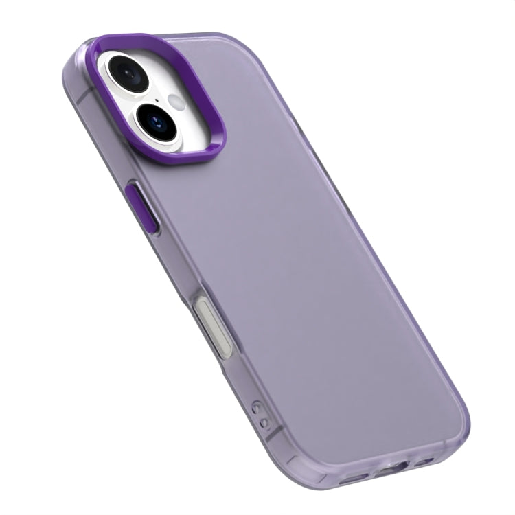 For iPhone 16 Plus Candy PC Hybrid TPU Shockproof Phone Case(Purple) - iPhone 16 Plus Cases by buy2fix | Online Shopping UK | buy2fix