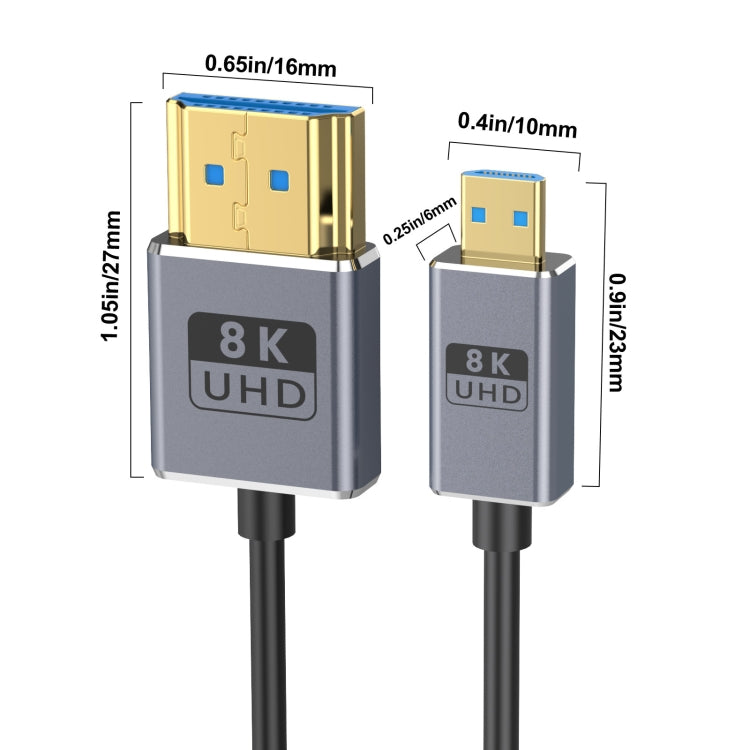 60cm Coaxial Micro HDMI to HDMI 8K UHD 48Gbps Video Connection Cable, Style:Straight Head - Cable by buy2fix | Online Shopping UK | buy2fix