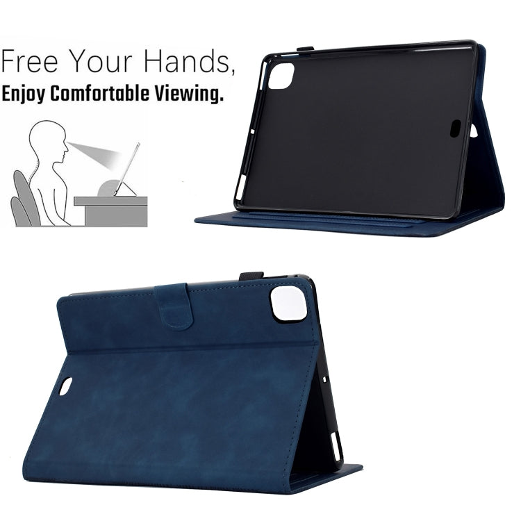 For iPad Air 11 2024 / Pro 11 2022 Cats Embossed Leather Smart Tablet Case(Dark Blue) - iPad Air 11 2024 Cases by buy2fix | Online Shopping UK | buy2fix