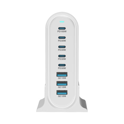 YMX-968 268W 5Type-C, 3USB 8-Ports Desktop Fast Charger, Plug Type:US Plug(White) - Multifunction Charger by buy2fix | Online Shopping UK | buy2fix