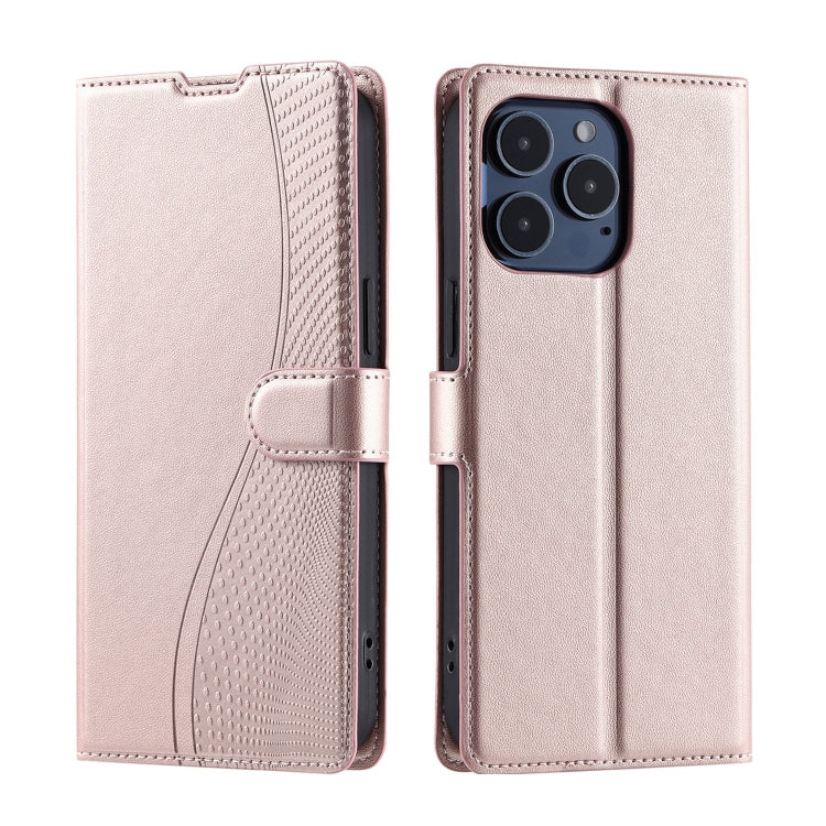 For iPhone 16 Pro Max Voltage Ultra-thin Dot Leather Phone Case(Rose Gold) - iPhone 16 Pro Max Cases by buy2fix | Online Shopping UK | buy2fix