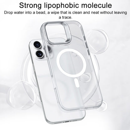 For iPhone 16 Plus TGVIS Stand Series MagSafe Phone Case with Lens Frame Holder(Transparent) - iPhone 16 Plus Cases by TGVIS | Online Shopping UK | buy2fix