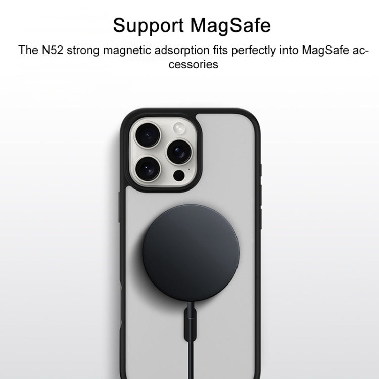 For iPhone 16 Plus TGVIS GRACE Series MagSafe Frosted Translucent Phone Case(Black) - iPhone 16 Plus Cases by TGVIS | Online Shopping UK | buy2fix