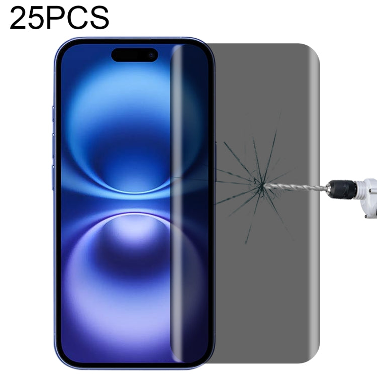 For iPhone 16 25pcs High Transparency Full Cover Anti-spy Tempered Glass Film - iPhone 16 Tempered Glass by buy2fix | Online Shopping UK | buy2fix