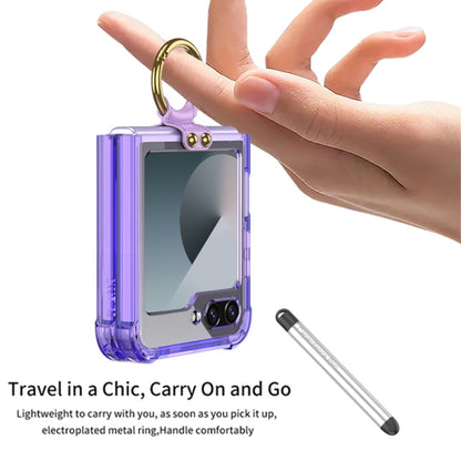 For Samsung Galaxy Z Flip6 GKK Airbag Protective Phone Case with Ring & Pen(Purple) - Galaxy Z Flip6 5G Cases by GKK | Online Shopping UK | buy2fix