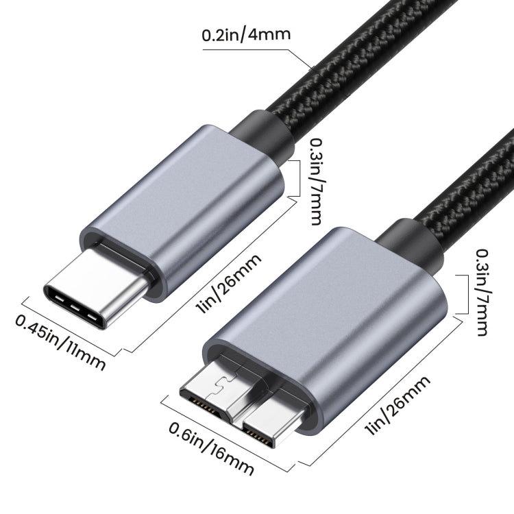 10Gbps USB-C / Type-C 3.1 to Micro B Mobile Hard Disk Adapter Cable, Length:0.5m - Cable & Adapters by buy2fix | Online Shopping UK | buy2fix