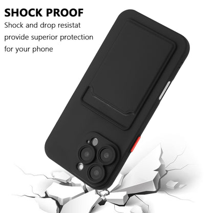 For iPhone 16 Pro Max Skin Feel Card Contrast Color Button TPU Phone Case(Black) - iPhone 16 Pro Max Cases by buy2fix | Online Shopping UK | buy2fix