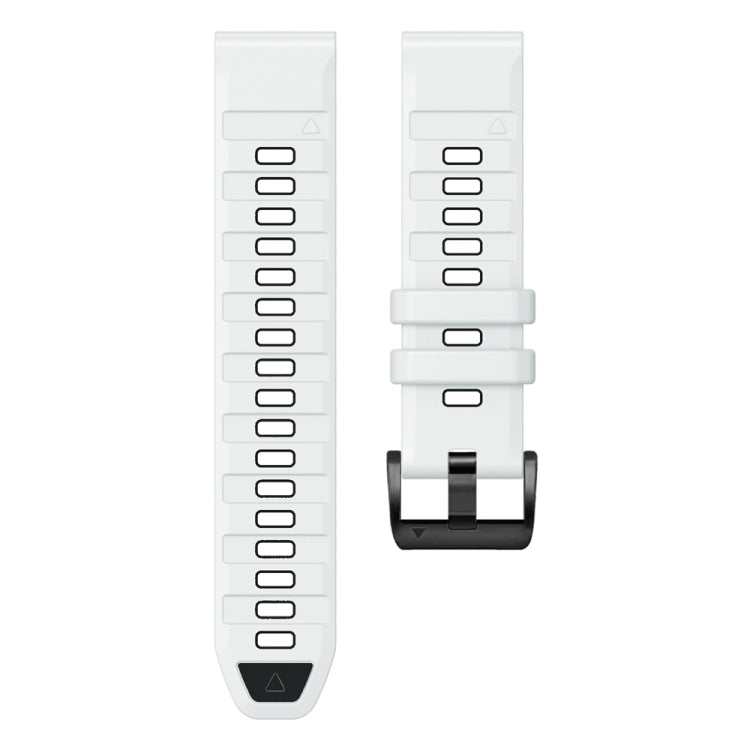 For Garmin 26mm Official Two Color Screw Buckle Quick Release Silicone Watch Band(White Black) - Watch Bands by buy2fix | Online Shopping UK | buy2fix