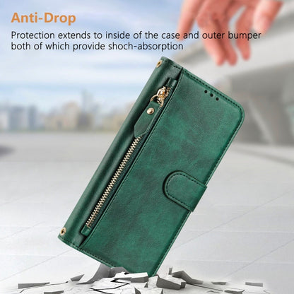 For iPhone SE 2024 Multi-Card Slots Zipper Wallet Leather Phone Case(Green) - More iPhone Cases by buy2fix | Online Shopping UK | buy2fix