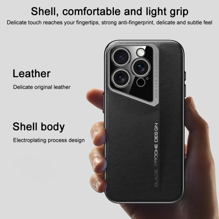 For iPhone 16 Pro J-20 Leather Skyline Design Full Coverage Phone Case(Black) - iPhone 16 Pro Cases by buy2fix | Online Shopping UK | buy2fix