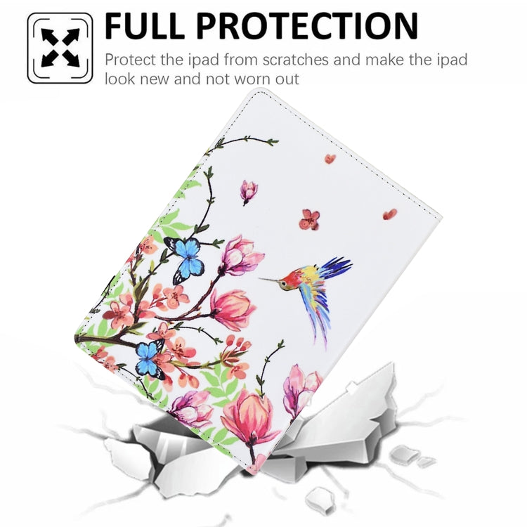 For Samsung Galaxy Tab A 10.1 2019 Painted Pattern Leather Tablet Case(Flowers Bird) - Tab A 10.1 (2019) T510 / T515 by buy2fix | Online Shopping UK | buy2fix