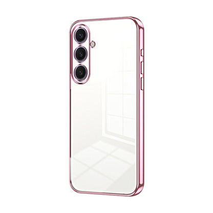 For Samsung Galaxy S25+ 5G Transparent Plating Fine Hole Phone Case(Pink) - Galaxy S25+ 5G Cases by buy2fix | Online Shopping UK | buy2fix