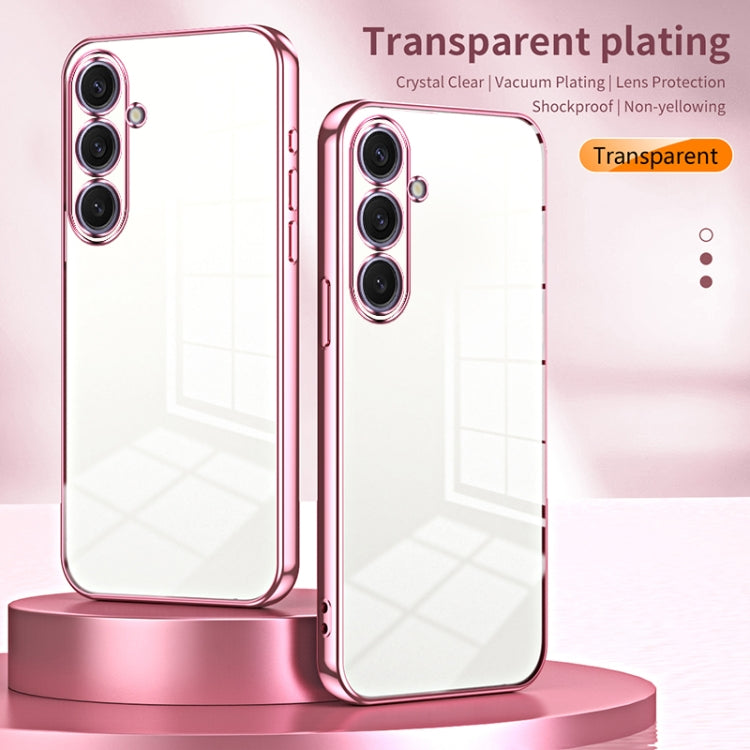 For Samsung Galaxy S25+ 5G Transparent Plating Fine Hole Phone Case(Transparent) - Galaxy S25+ 5G Cases by buy2fix | Online Shopping UK | buy2fix