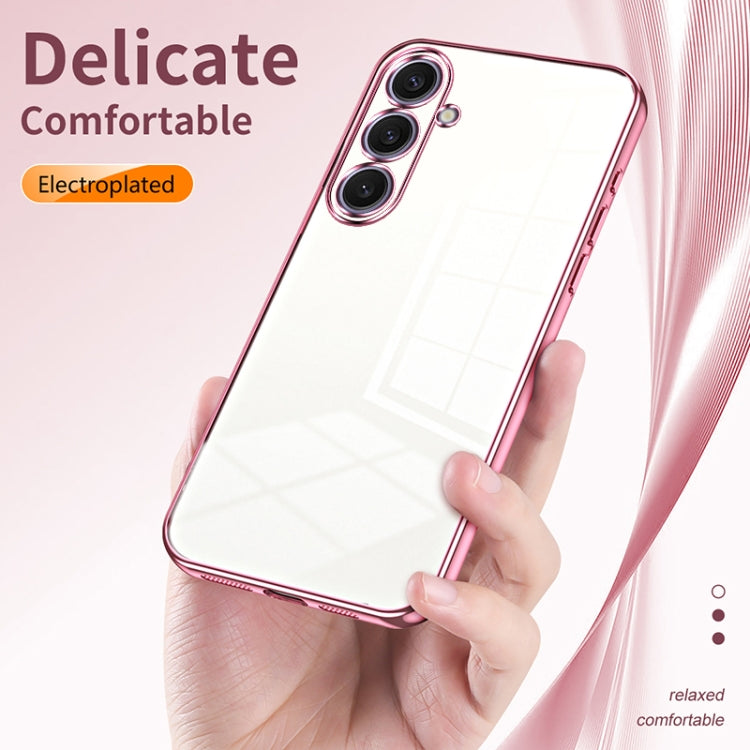 For Samsung Galaxy S25+ 5G Transparent Plating Fine Hole Phone Case(Transparent) - Galaxy S25+ 5G Cases by buy2fix | Online Shopping UK | buy2fix