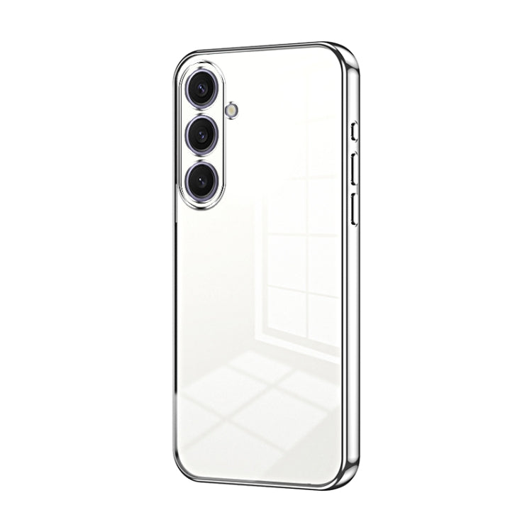 For Samsung Galaxy S25+ 5G Transparent Plating Fine Hole Phone Case(Silver) - Galaxy S25+ 5G Cases by buy2fix | Online Shopping UK | buy2fix