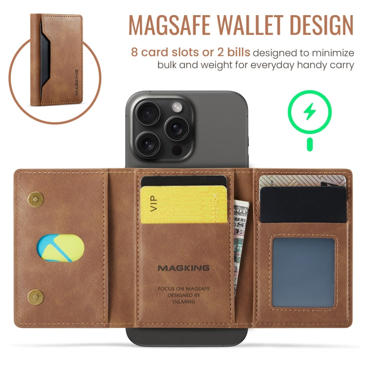 DG.MING MAGKING-K2 Series MagSafe RFID Card Bag(Brown) - Card & Passport Bags by DG.MING | Online Shopping UK | buy2fix