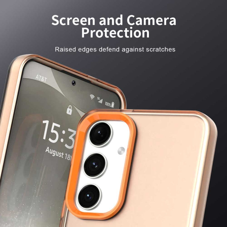 For Samsung Galaxy S25 5G Candy PC Hybrid TPU Shockproof Phone Case(Orange) - Galaxy S25 5G Cases by buy2fix | Online Shopping UK | buy2fix