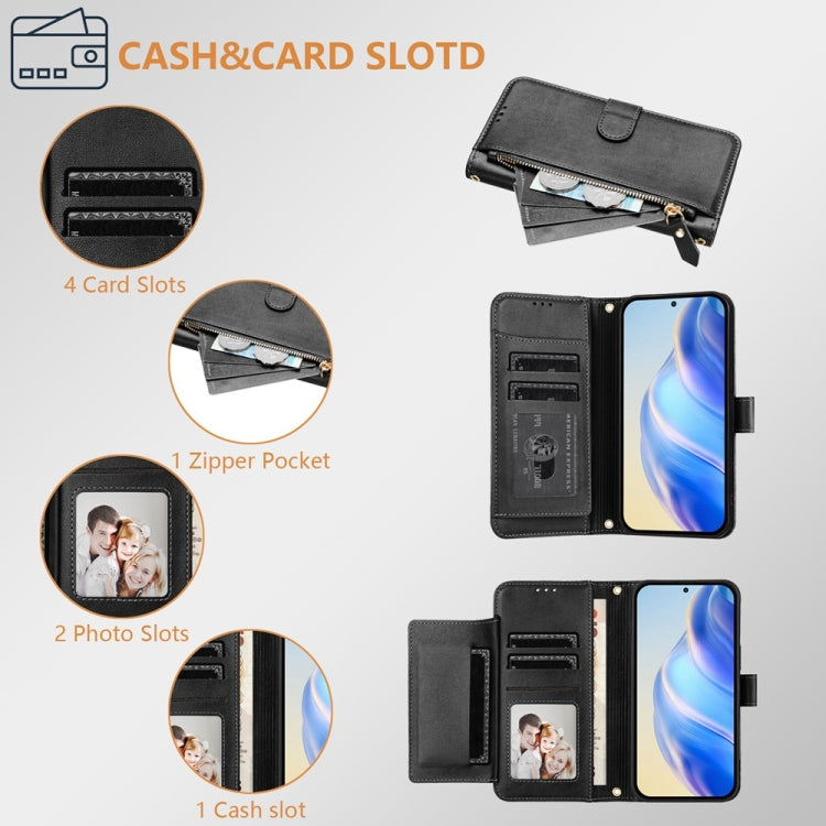 For Boost Mobile Celero 5G 2024 / Celero 3 Multi-Card Slots Zipper Wallet Leather Phone Case(Black) - More Brand by buy2fix | Online Shopping UK | buy2fix