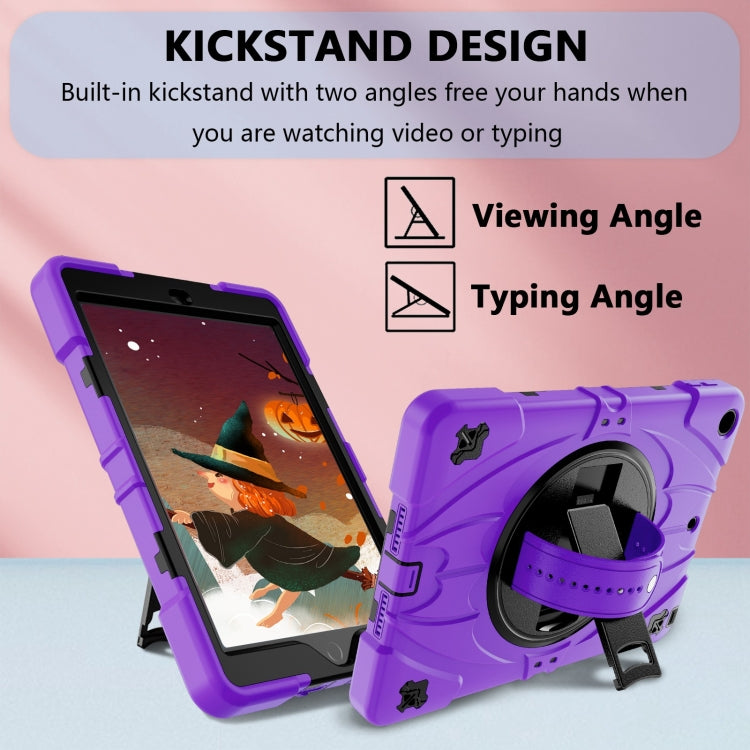 For iPad 9.7 2018 / 2017 / Air 2 Bat Hand Grip Turntable Stand Tablet Case(Purple Black) - iPad 9.7 (2018) & (2017) Cases by buy2fix | Online Shopping UK | buy2fix