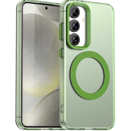 For Samsung Galaxy S25 5G Candy Magsafe PC Hybrid TPU Phone Case(Green) - Galaxy S25 5G Cases by buy2fix | Online Shopping UK | buy2fix