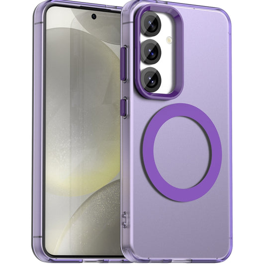 For Samsung Galaxy S25 5G Candy Magsafe PC Hybrid TPU Phone Case(Purple) - Galaxy S25 5G Cases by buy2fix | Online Shopping UK | buy2fix