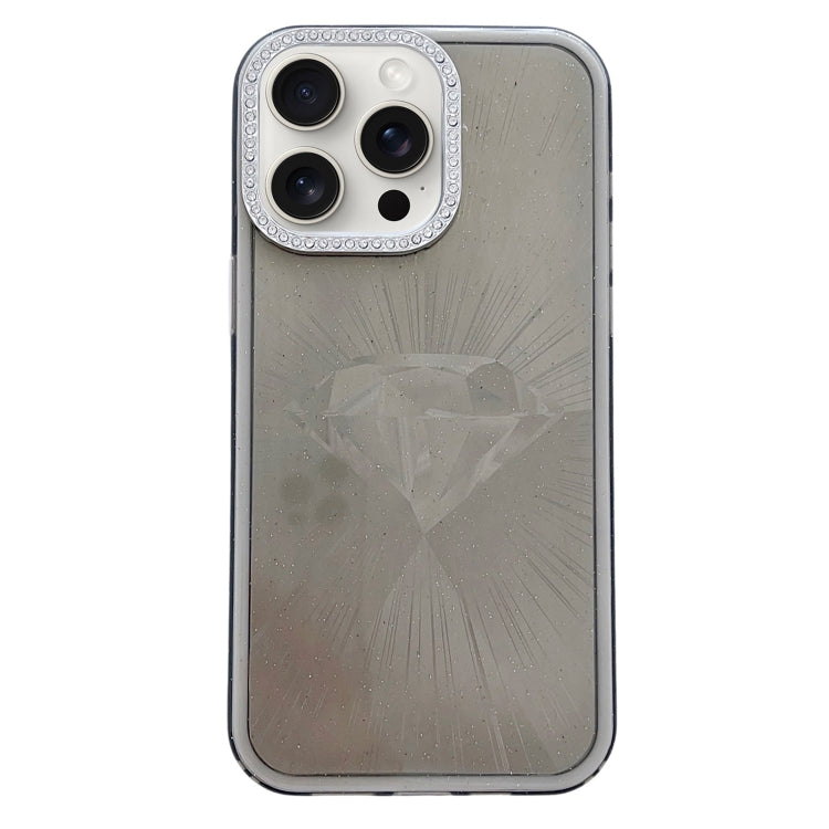 For iPhone 16 Pro Max Diamond Texture TPU Hybrid PC IMD Phone Case(Black) - iPhone 16 Pro Max Cases by buy2fix | Online Shopping UK | buy2fix