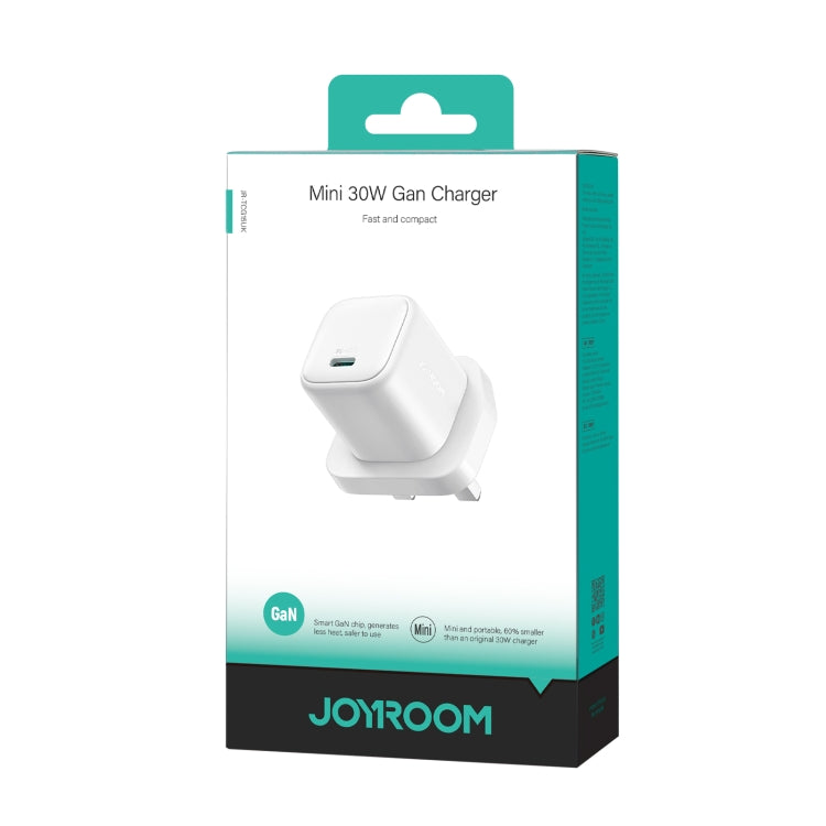 JOYROOM JR-TCG15 30W GaN USB-C / Type-C Port Mini Charger, Plug:UK Plug(White) - USB Charger by JOYROOM | Online Shopping UK | buy2fix