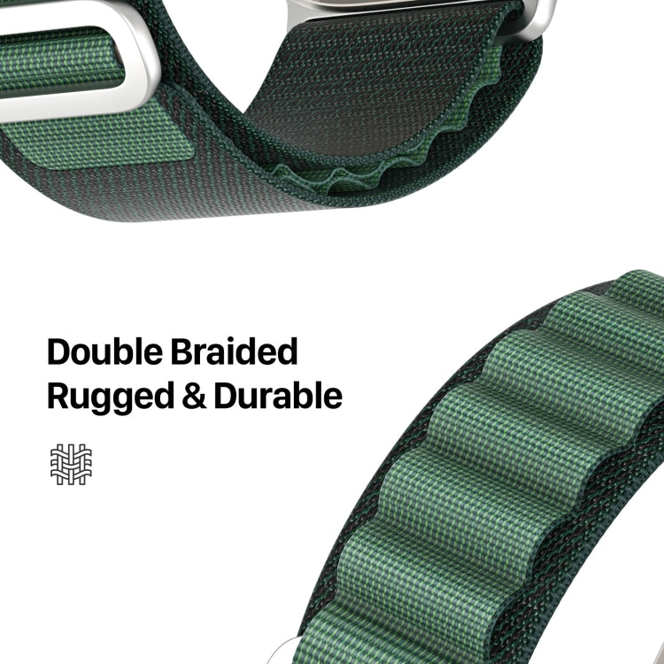 For Apple Watch 46mm / 49mm / 45mm / 44mm DUX DUCIS GS Series Nylon Loop Watch Band(Dark Green) - Watch Bands by DUX DUCIS | Online Shopping UK | buy2fix