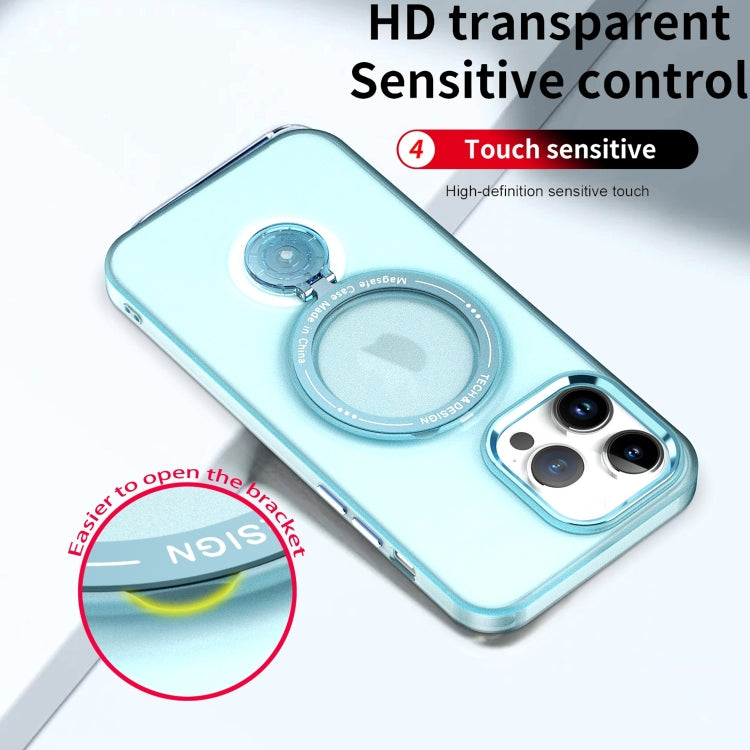 For iPhone 16 Pro Max Rotation Holder MagSafe Phone Case(Blue) - iPhone 16 Pro Max Cases by buy2fix | Online Shopping UK | buy2fix