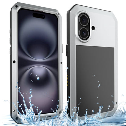 For iPhone 16 Plus Shockproof IP54 Life Waterproof Phone Case(Silver) - iPhone 16 Plus Cases by buy2fix | Online Shopping UK | buy2fix